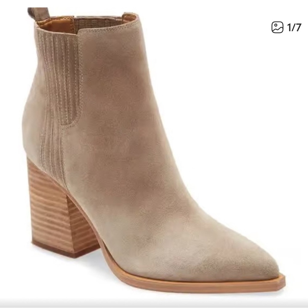 Marc Fisher Oshay Taupe Ankle Boots Booties Size 5 NIB